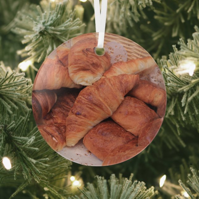 Croissants Christmas Glass Tree Decoration (Insitu)