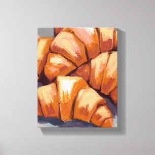 Croissants Fresh Bakery Painting Canvas Print