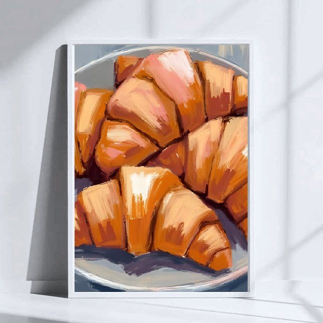 Croissants Fresh Bakery Watercolor Painting Poster (Creator Uploaded)