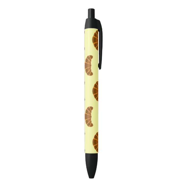 Croissants Lovers Light Yellow France French Food Black Ink Pen (Bottom (Vertical))