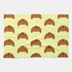 Croissants Lovers Light Yellow France French Food Tea Towel