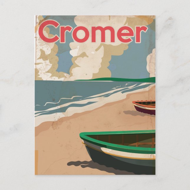 Cromer Vintage locomotive Travel Poster Postcard (Front)