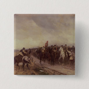 Cromwell at Dunbar, 1650 15 Cm Square Badge
