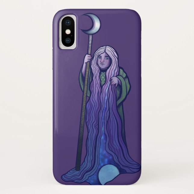 Crone Moon Goddess Pagan Art Wiccan MoonChild Case-Mate iPhone Case (Back)