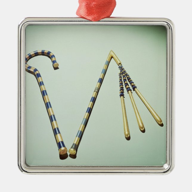 Crook and flail, from the Tomb of Tutankhamun Metal Tree Decoration (Front)
