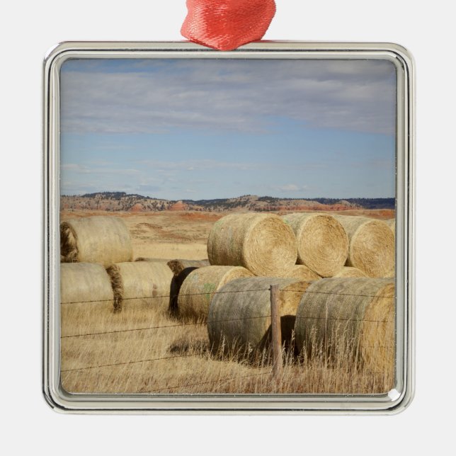 Crook County, Hay Bales Metal Tree Decoration (Front)