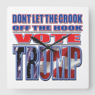 Crook-off-the-Hook Square Wall Clock