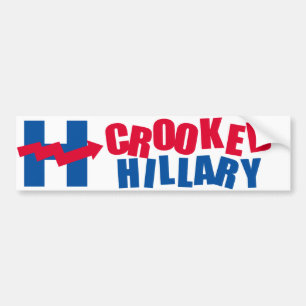 CROOKED HILLARY 2016 - - BUMPER STICKER