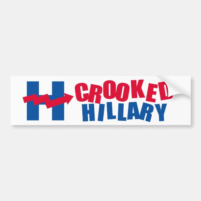 CROOKED HILLARY 2016 BUMPER STICKER (Front)