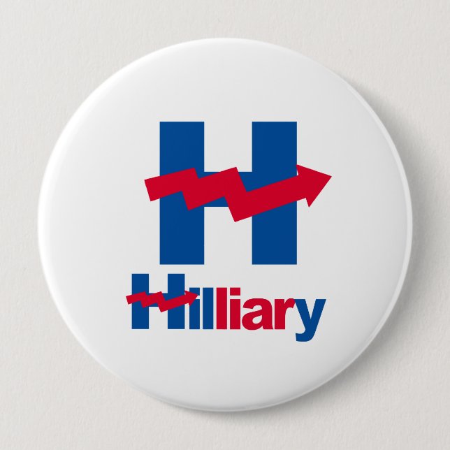 CROOKED HILLARY IS A LIAR - - Anti-Hillary - 10 Cm Round Badge (Front)