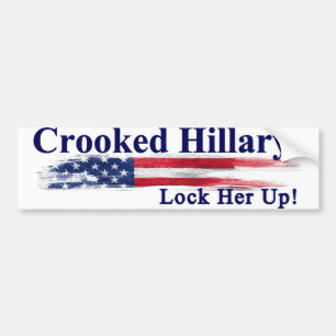 Crooked Hillary Lock Her Up Bumper Sticker