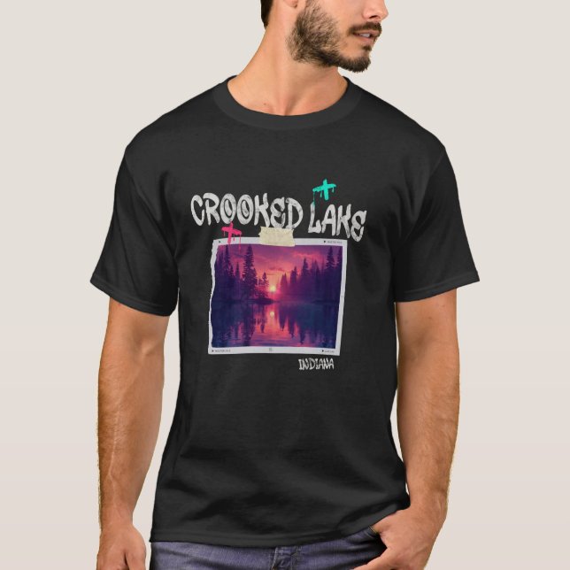 Crooked Lake Indiana Outdoors Vintage T-Shirt (Front)