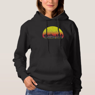Crooked Lake Indiana Retro Scenic Sunset Graphic Hoodie