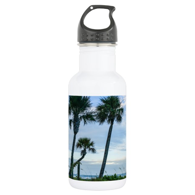 Crooked Palm Trees Stainless Steel Water Bottle (Front)