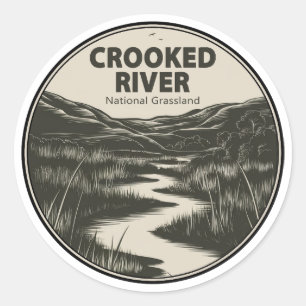 Crooked River National Grassland Oregon Stream Classic Round Sticker