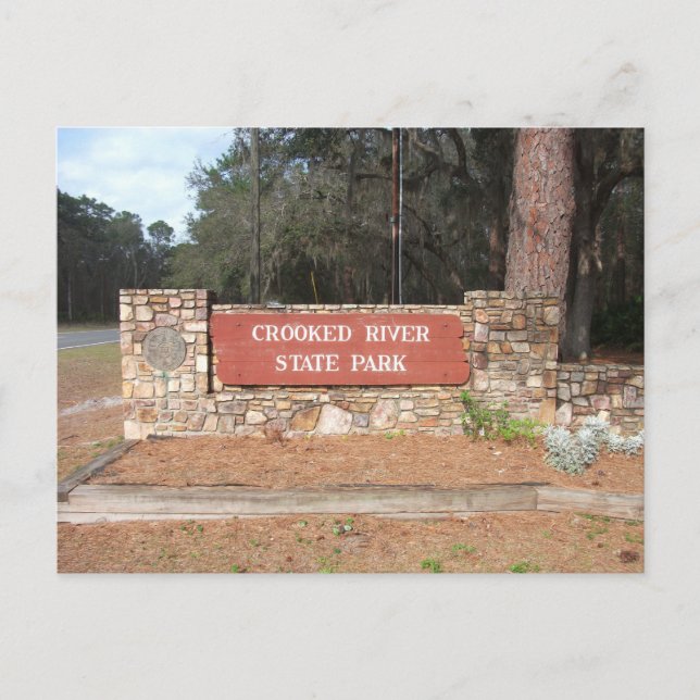 Crooked River State Park Entrance Sign, Georgia Postcard (Front)
