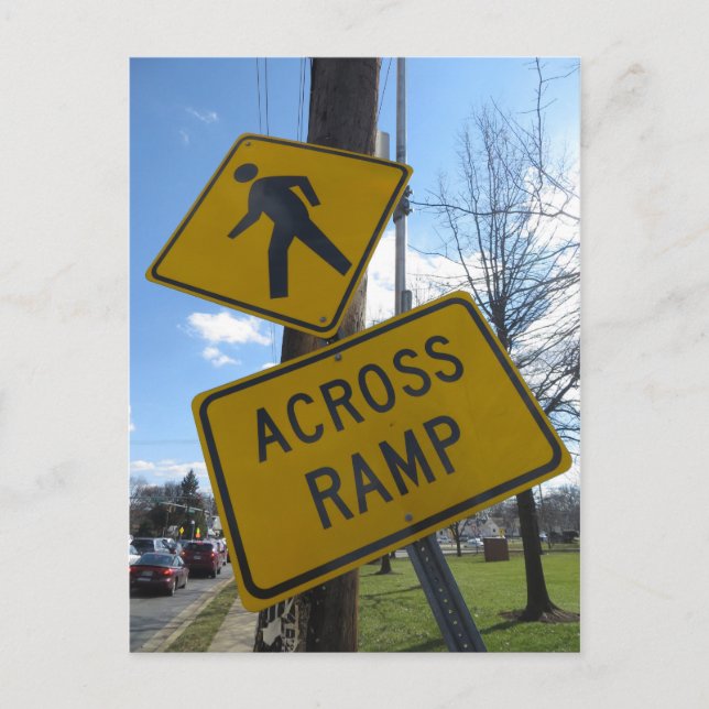 Crooked Sign Postcard (Front)