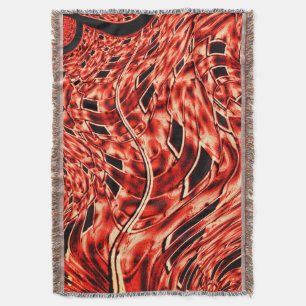 Crooked squares mirrored in coral or brown throw blanket