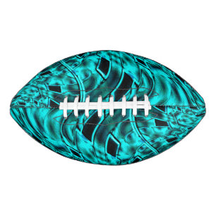 Crooked squares mirrored in cyan or blue colour american football