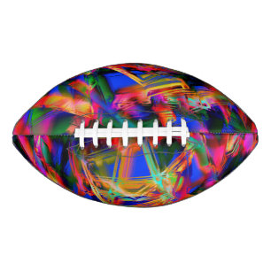 Crooked stained squares with colored 'brushstroke' american football