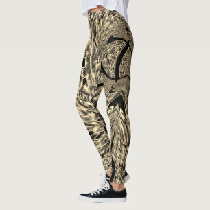 Crooked with a dark beige tone, mirror leggings
