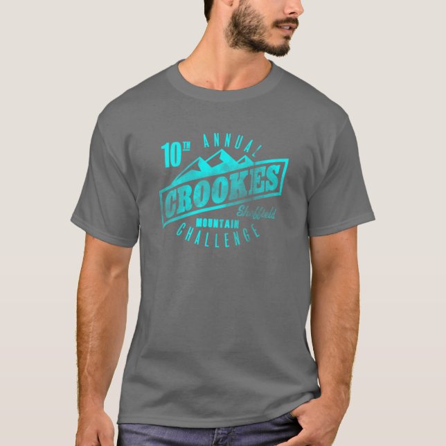 Crookes Mountain Challenge Tee in Dark Grey (Front)