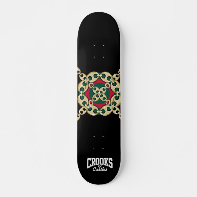 Crooks & Castles Bulls Eye Link (Black) Skateboard (Front)
