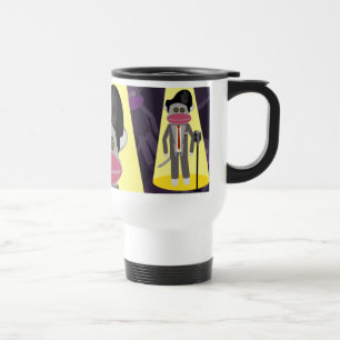 Crooner Fun Fifties Retro Singer Sock Monkey Travel Mug