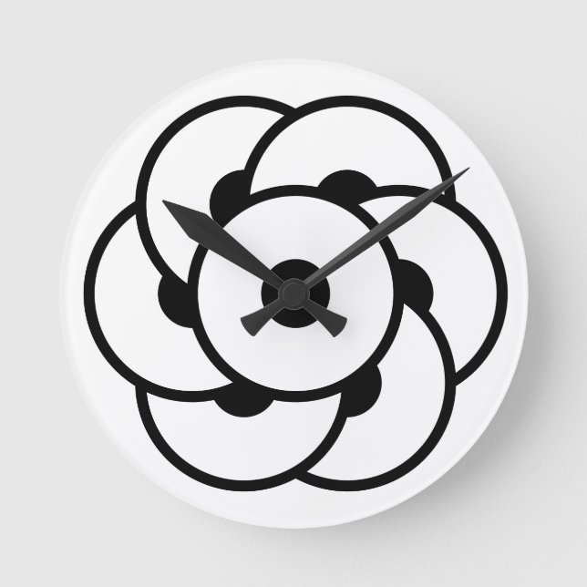 Crop Circle Flower – Geometric Cosmic Art Round Clock (Front)