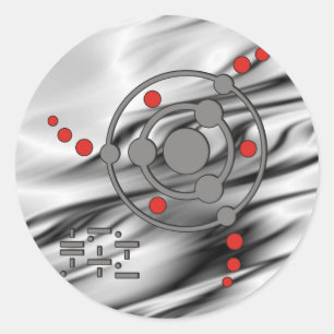 crop circle II   grey waves Classic Round Sticker