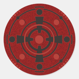crop circle III dark red splatter Classic Round Sticker
