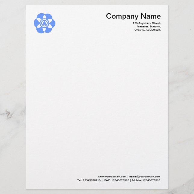 Crop Circle Symbol 02 - Baby Blue Custom Letterhead (Front)