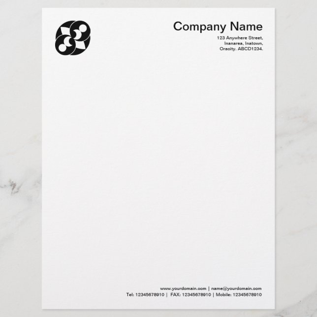 Crop Circle Symbol 03 - Black Letterhead Design (Front)
