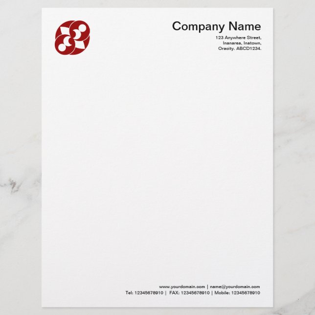 Crop Circle Symbol 03 - Ruby Red Letterhead Design (Front)