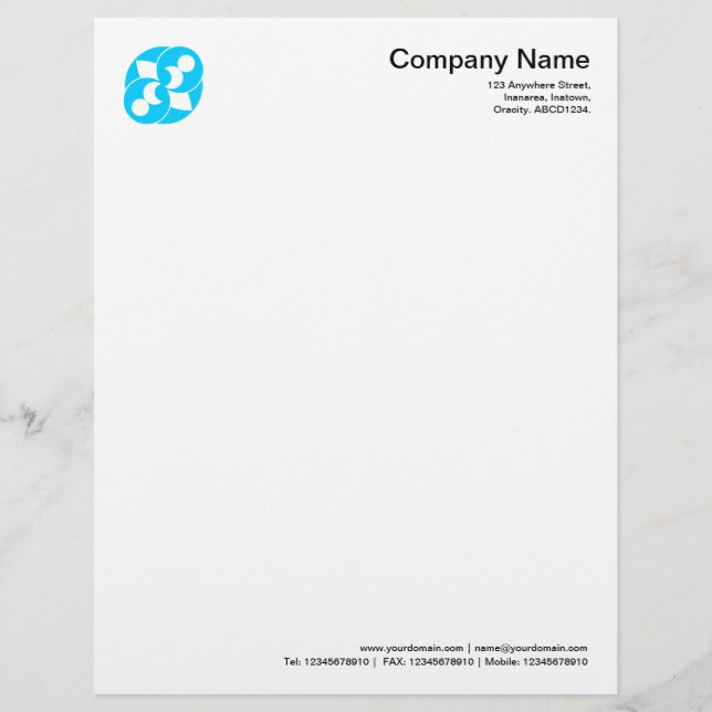Crop Circle Symbol 03 - Sky Blue Custom Letterhead (Front)
