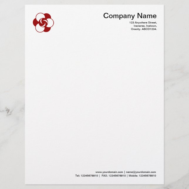 Crop Circle Symbol 04 - Ruby Red Personalised Letterhead (Front)