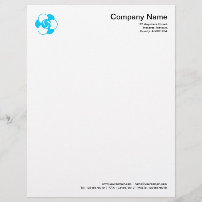 Crop Circle Symbol 04 - Sky Blue Letterhead Template (Front)