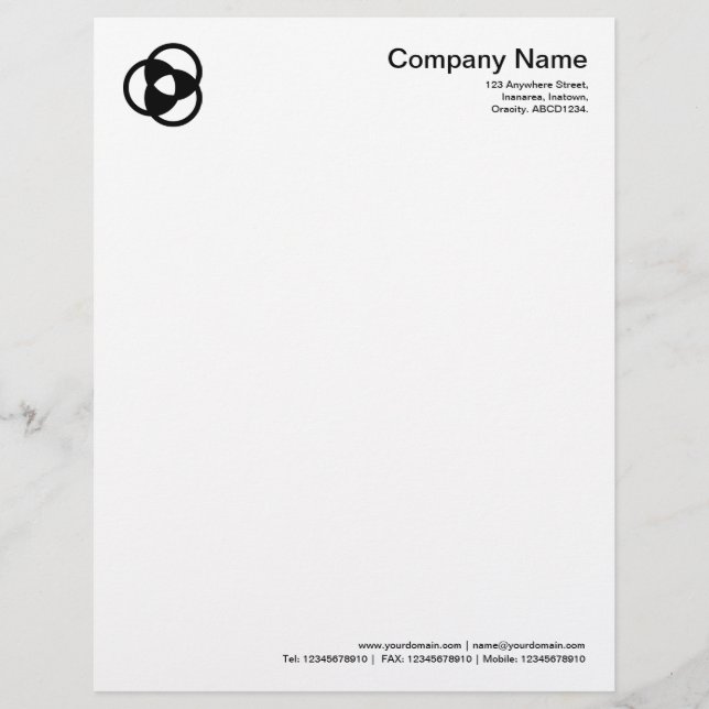 Crop Circle Symbol 05 - Black Letterhead (Front)