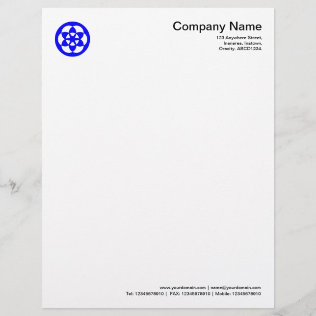 Crop Circle Symbol - Blue Personalized Letterhead (Front)
