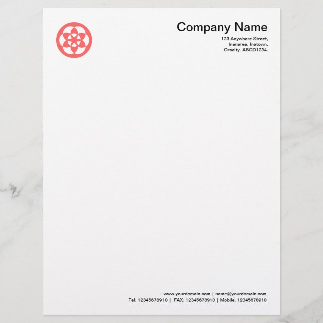 Crop Circle Symbol - Tropical Pink Letterhead (Front)