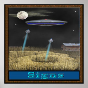 Crop circle ufo poster