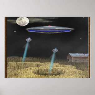Crop circle ufo poster