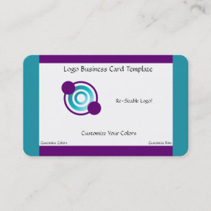 Crop Circles Design - Teal Circles Logo Business Card