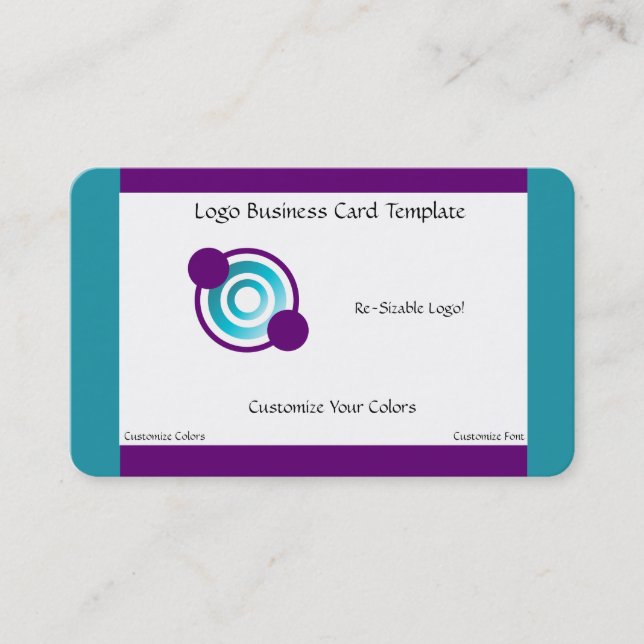 Crop Circles Design - Teal Circles Logo Business Card (Front)