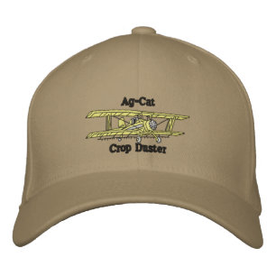 crop duster embroidered hat