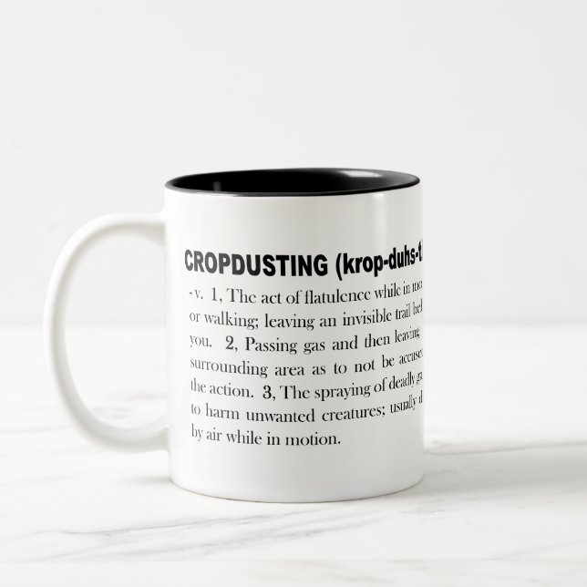 Cropdusting 1 Two-Tone coffee mug (Left)