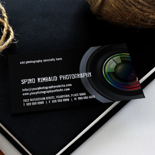 Cropped Camera Lens Photographers Business Card