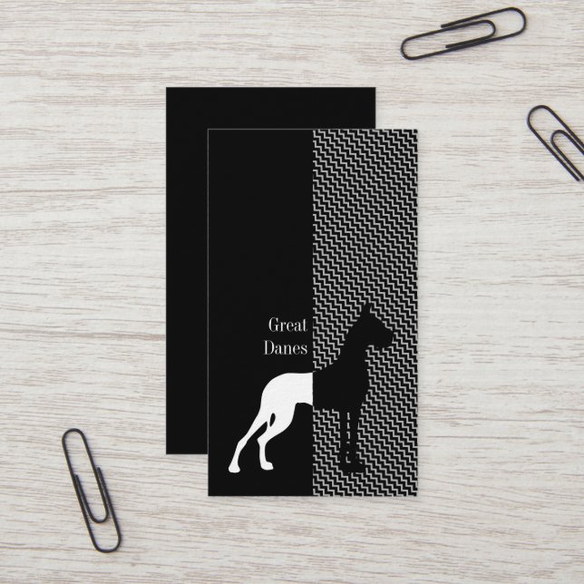 Cropped Great Dane Business Cards (Front/Back In Situ)