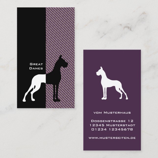 Cropped Great Dane Business Cards (Front/Back)