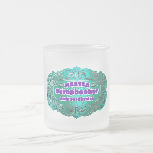 Cropper Scrapbook Crafter  Frosted Glass Coffee Mug (Center)
